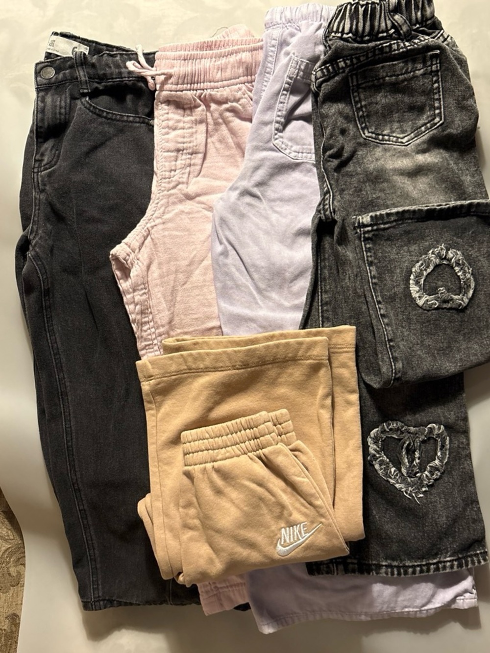 GAP Kids Bottoms Multi-Color Pack - Black, Pink, Lavender, Tan, Washed Gray